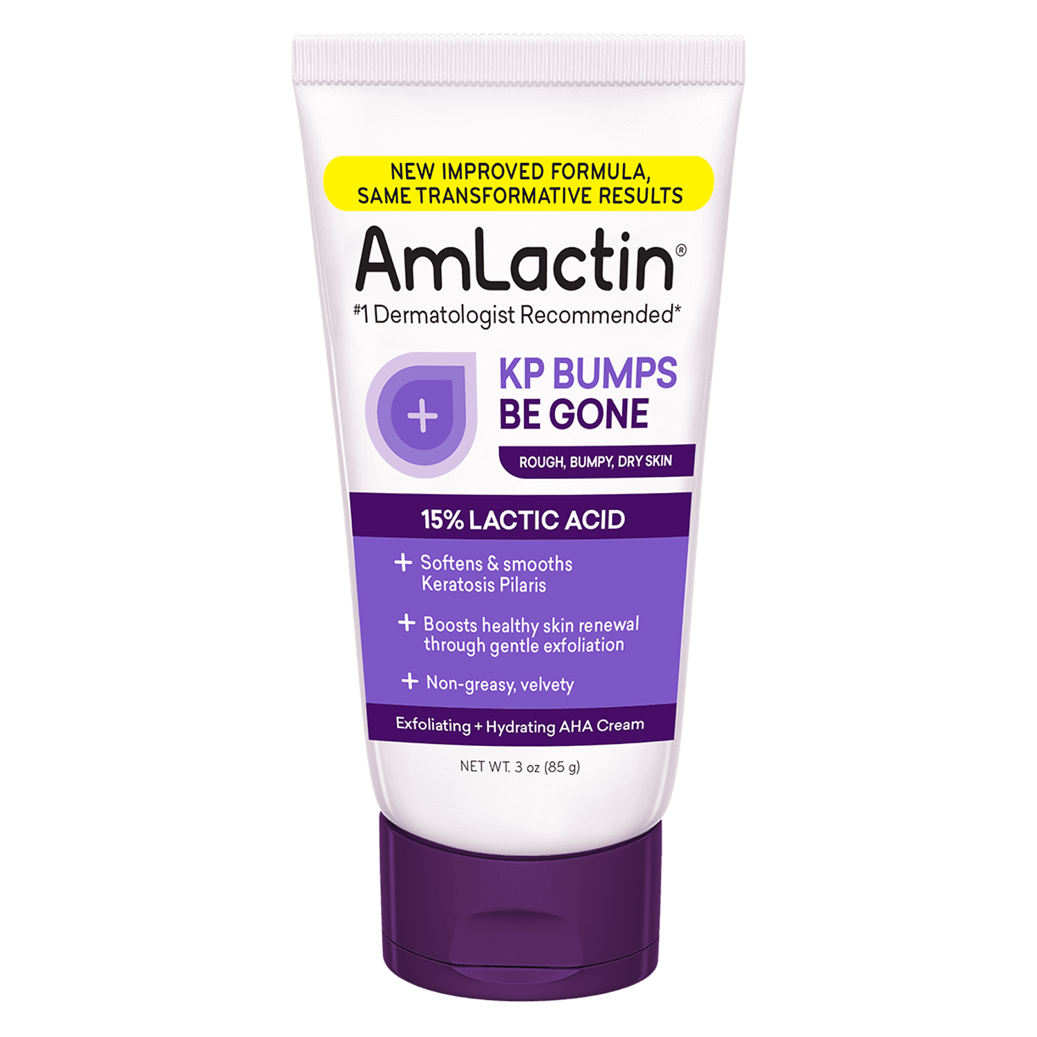AmLactin KP Bumps Be Gone - 3 oz Keratosis Pilaris Moisturizing Cream with 15% Lactic Acid - Exfoliator and Moisturizer for Dry, Rough and Bumpy Skin (Packaging May Vary)
