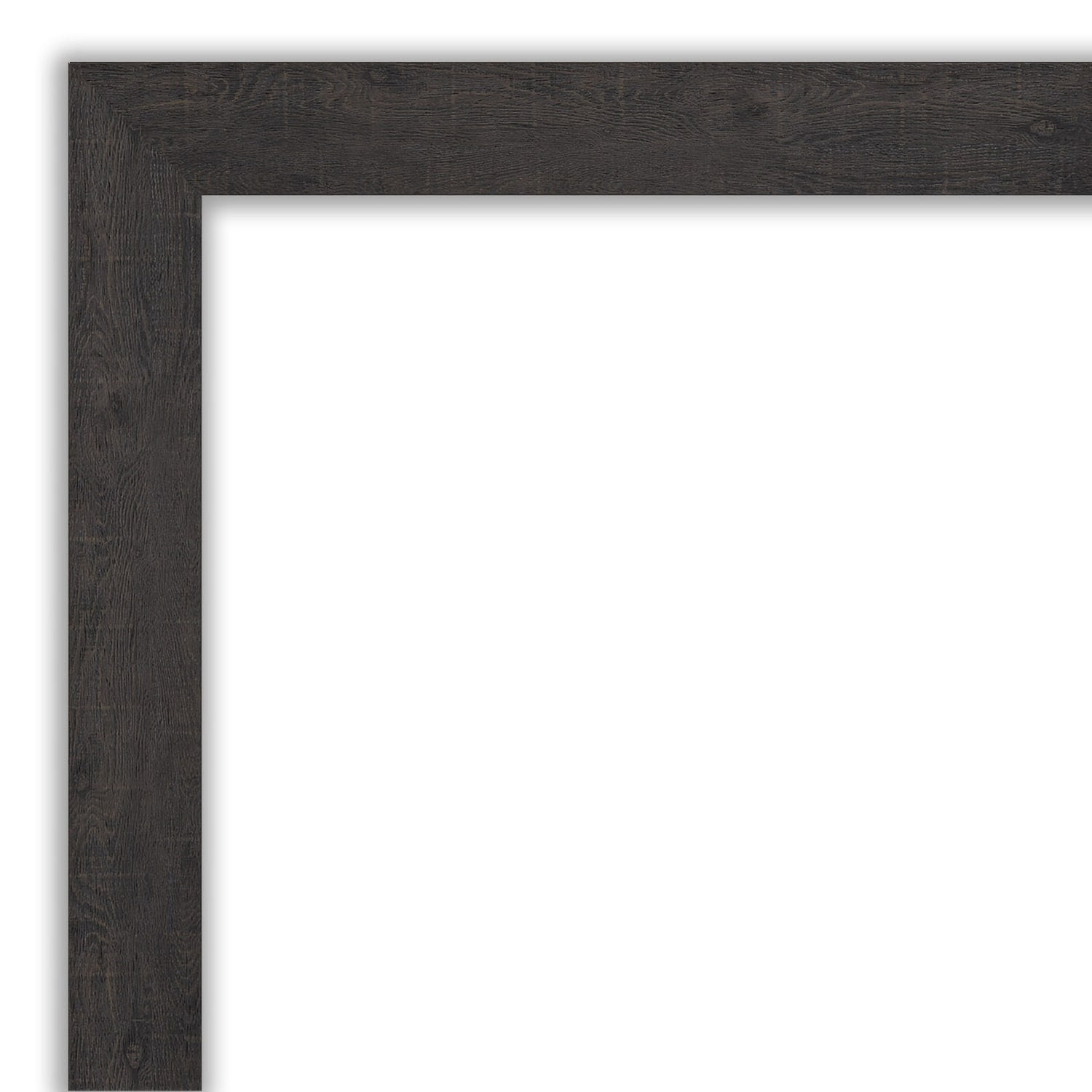 Amanti Art Beveled Bathroom Wall Mirror - Rustic Plank Espresso Frame Outer Size: 33 x 27 in