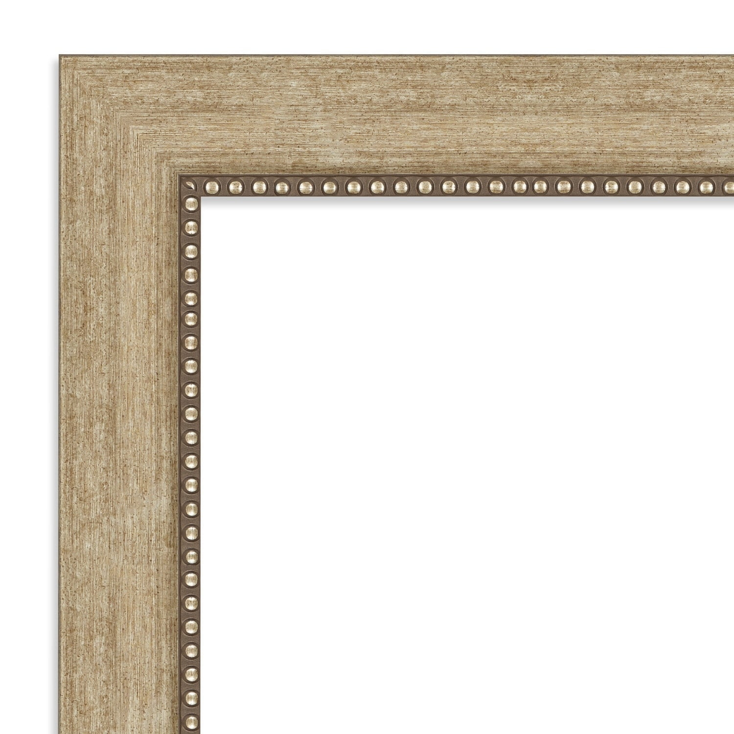 Amanti Art Beveled Bathroom Wall Mirror - Astor Frame Astor Champagne Outer Size: 33 x 27 in Gold