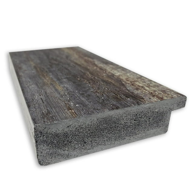 Amanti Art Beveled Bathroom Wall Mirror - Bark Rustic Char Frame Bark Rustic Char Outer Size: 41 x 29 in Silver, Brown, Black