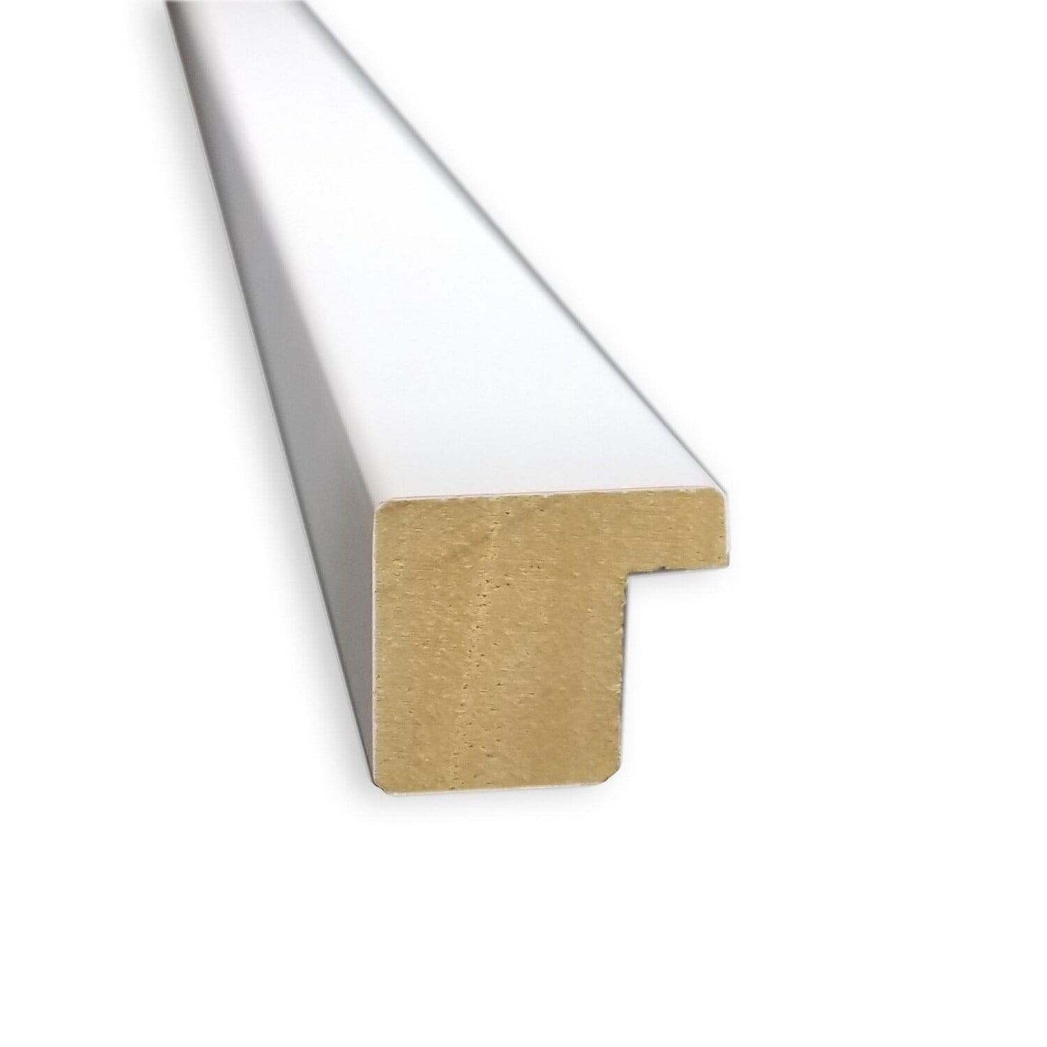 Amanti Art Beveled Wood Bathroom Wall Mirror - Svelte Frame Svelte White Outer Size: 21 x 21 in White