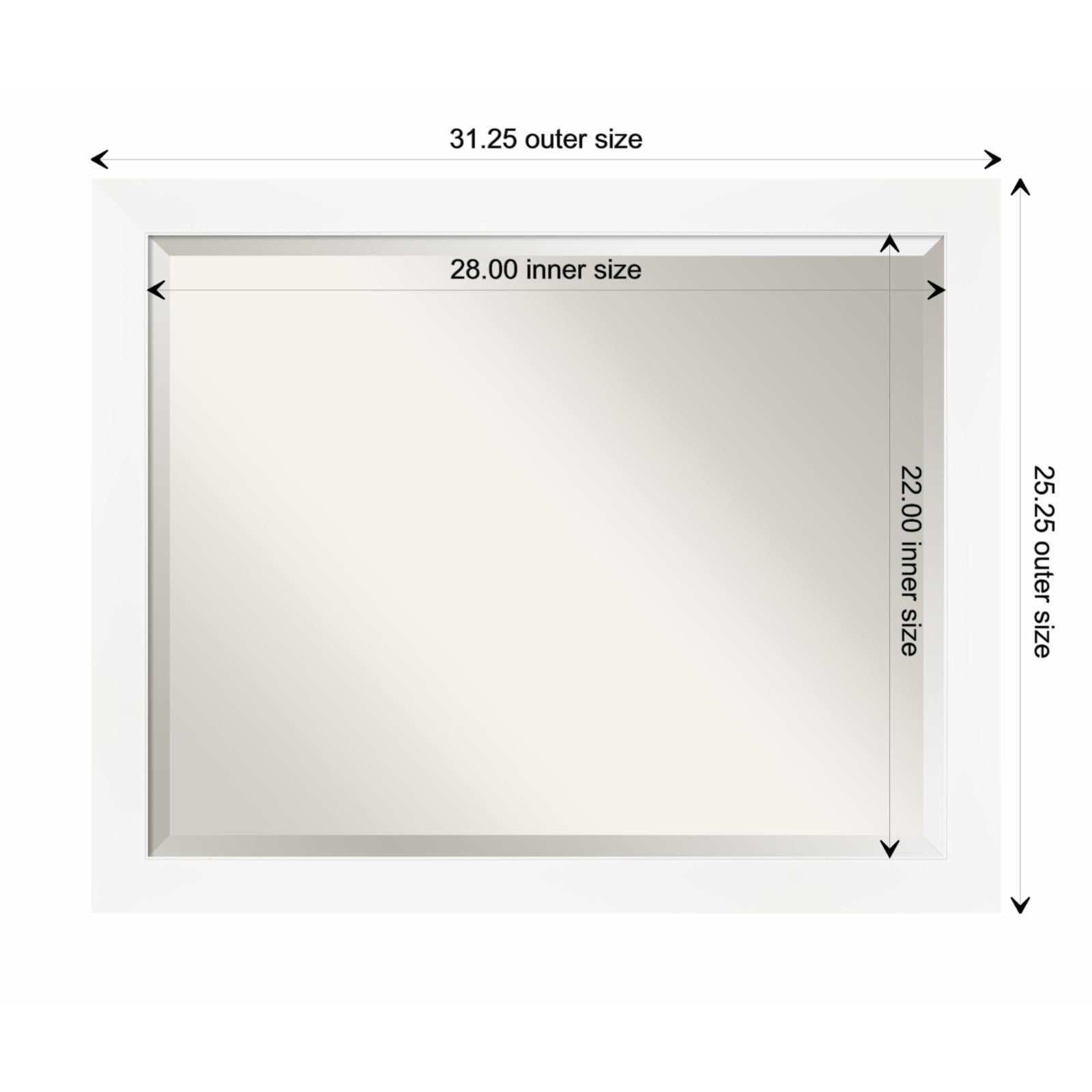 Amanti Art Cabinet White Narrow Framed Wall Mirror - 21.25 x 27.25 in