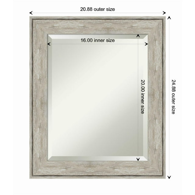 Amanti Art Crackled Metallic Framed Wall Mirror - 20.88 x 24.88 in