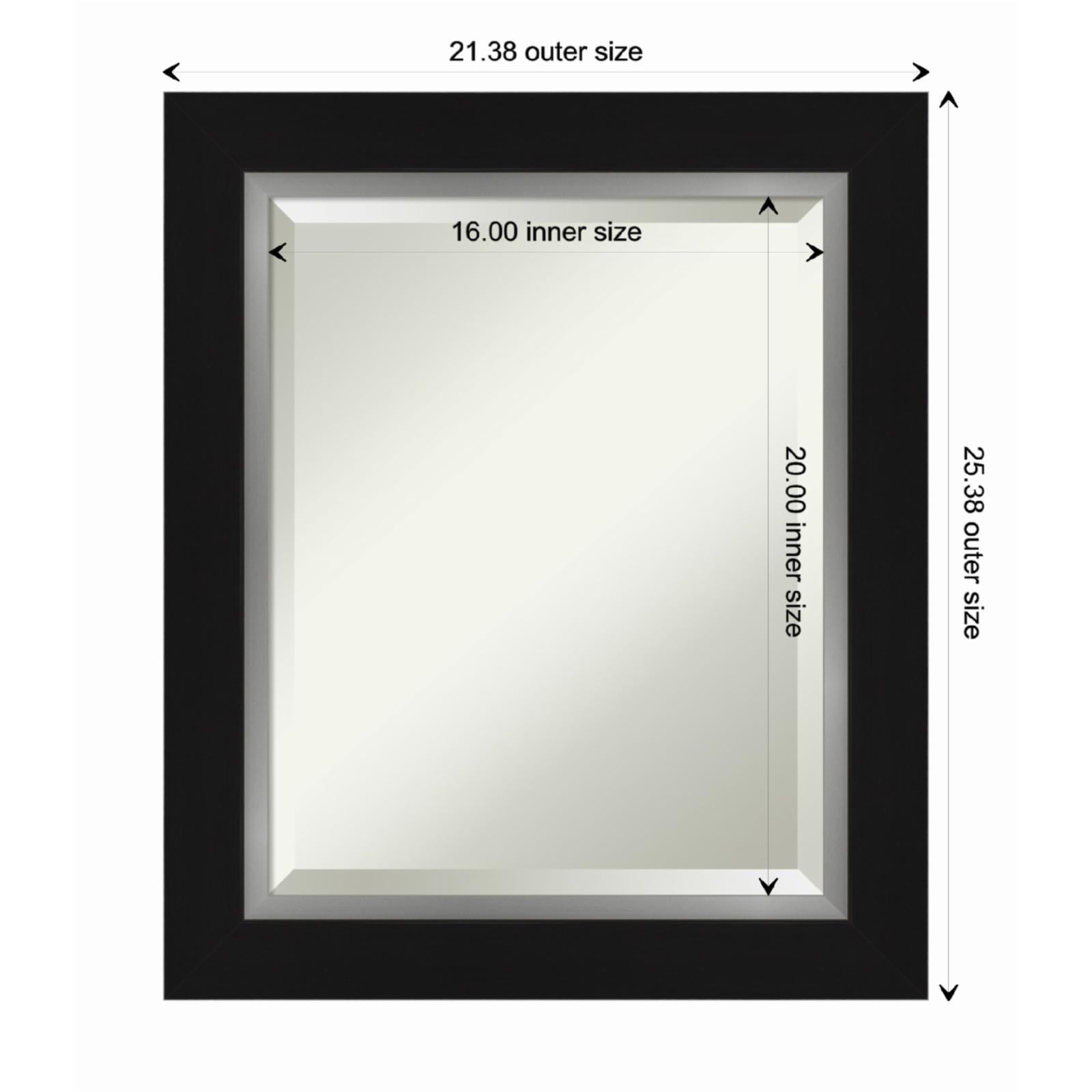 Amanti Art Eva Black Silver Framed Wall Mirror - 21.38 x 25.38 in