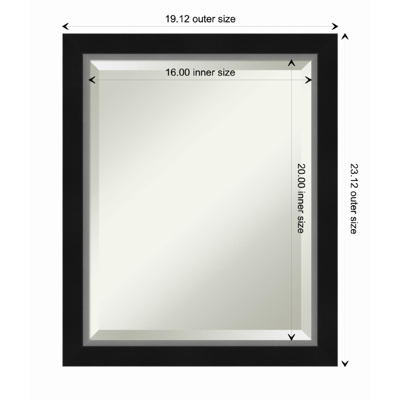 Amanti Art Eva Black Silver Narrow Framed Wall Mirror - 19.12 x 23.12 in