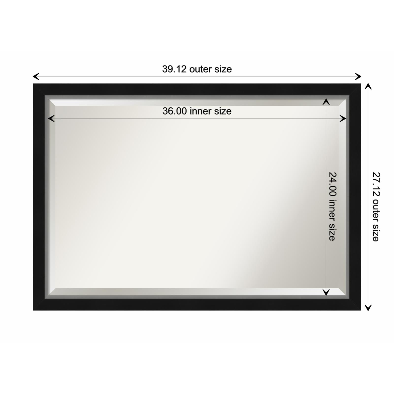 Amanti Art Eva Black Silver Narrow Framed Wall Mirror - 19.12 x 23.12 in