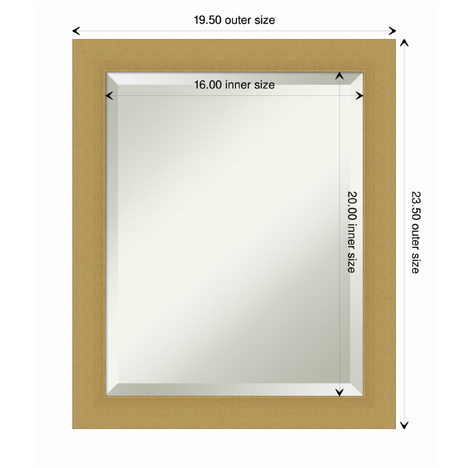 Amanti Art Grace Brushed Gold Framed Wall Mirror - 19.50 x 23.50 in