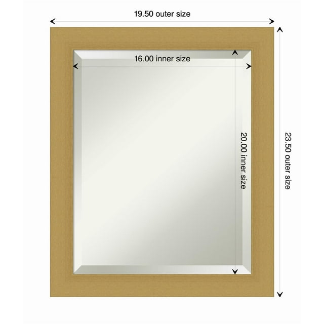 Amanti Art Grace Brushed Gold Framed Wall Mirror - 19.50 x 23.50 in