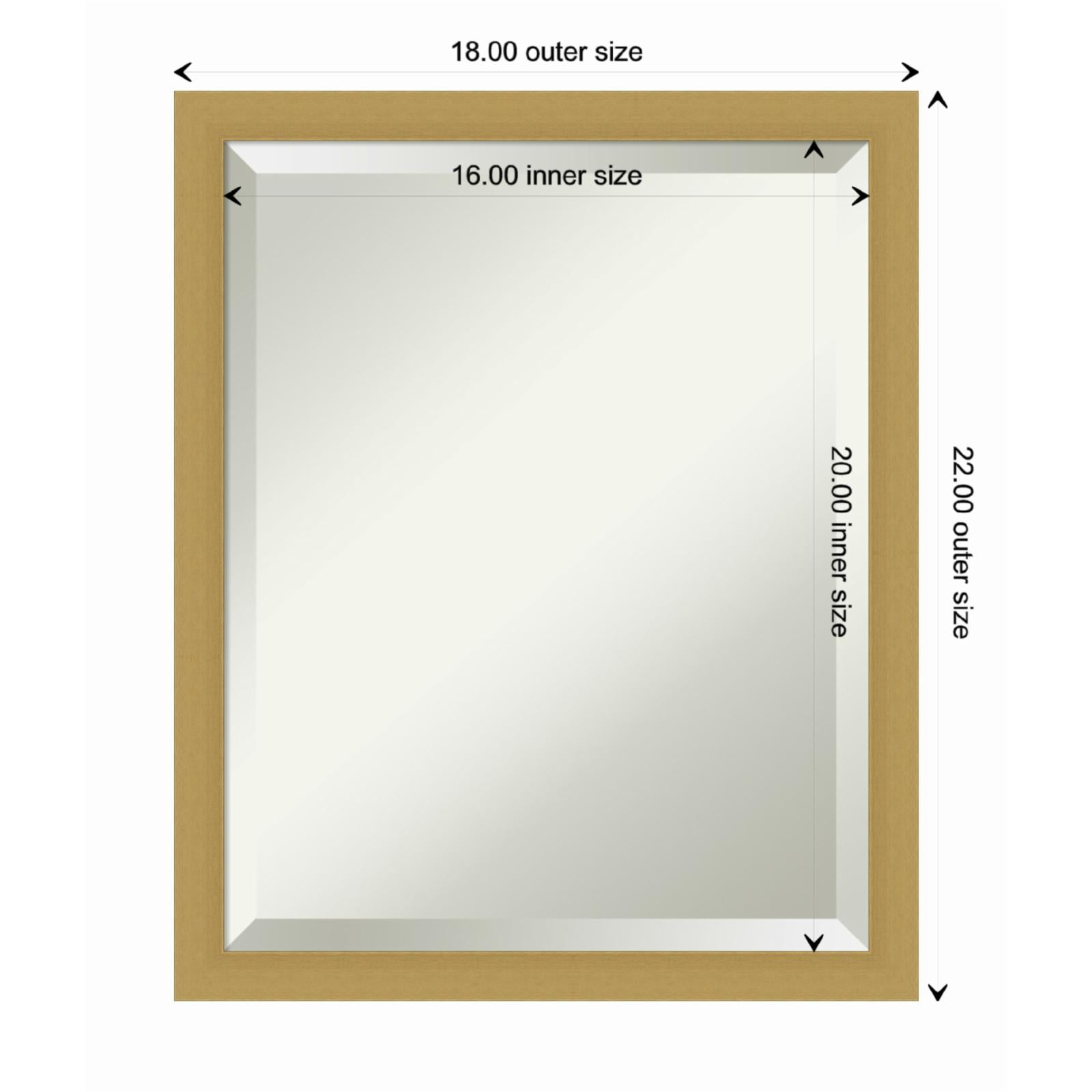 Amanti Art Grace Brushed Gold Narrow Framed Wall Mirror - 18 x 22 in