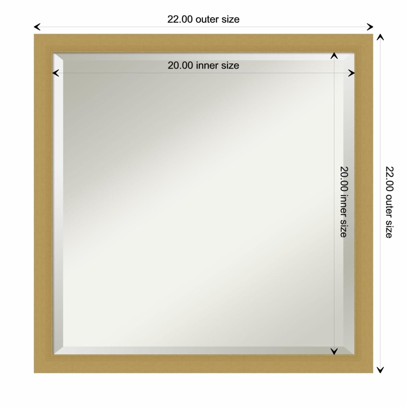Amanti Art Grace Brushed Gold Narrow Framed Wall Mirror - 18 x 22 in
