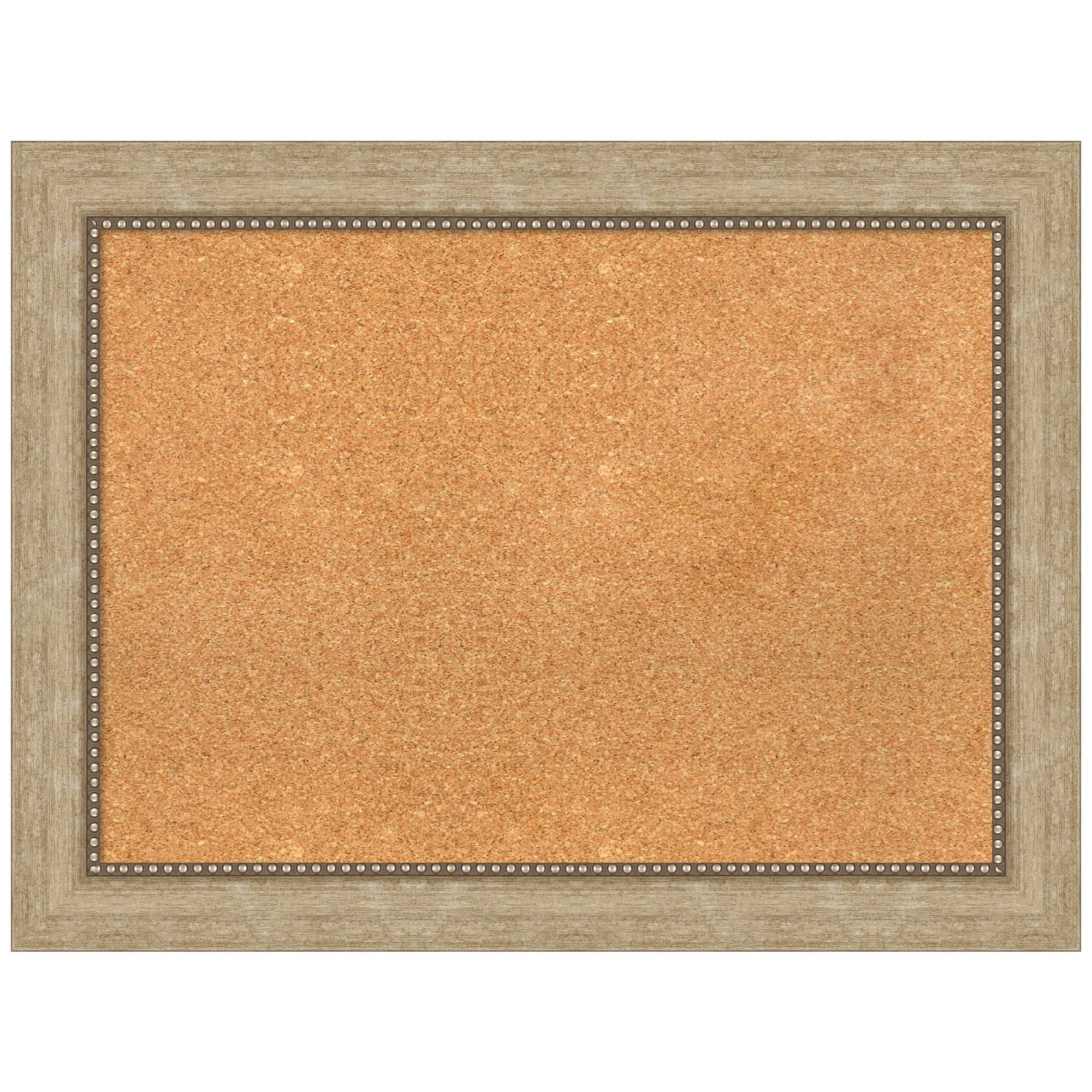 Amanti Art Natural Cork Board Framed Astor Champagne Bulletin Board 33 in. x 25 in.