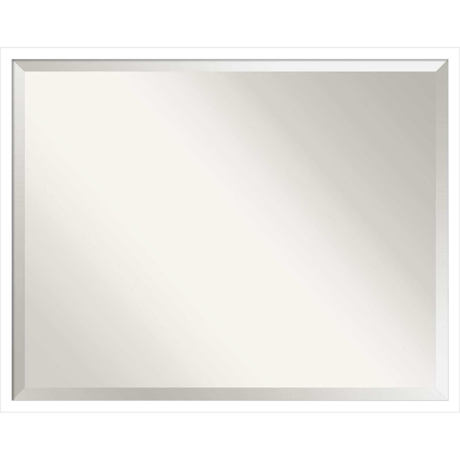 Amanti Art Svelte White Beveled Wood Wall Mirror 21.5 x 17.5 in.