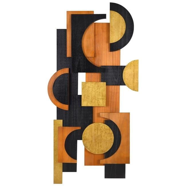 'Amber Embraces II' Hand Made & Hand Finished Dimensional Solid Paulownia Wood Abstracts Wall Art