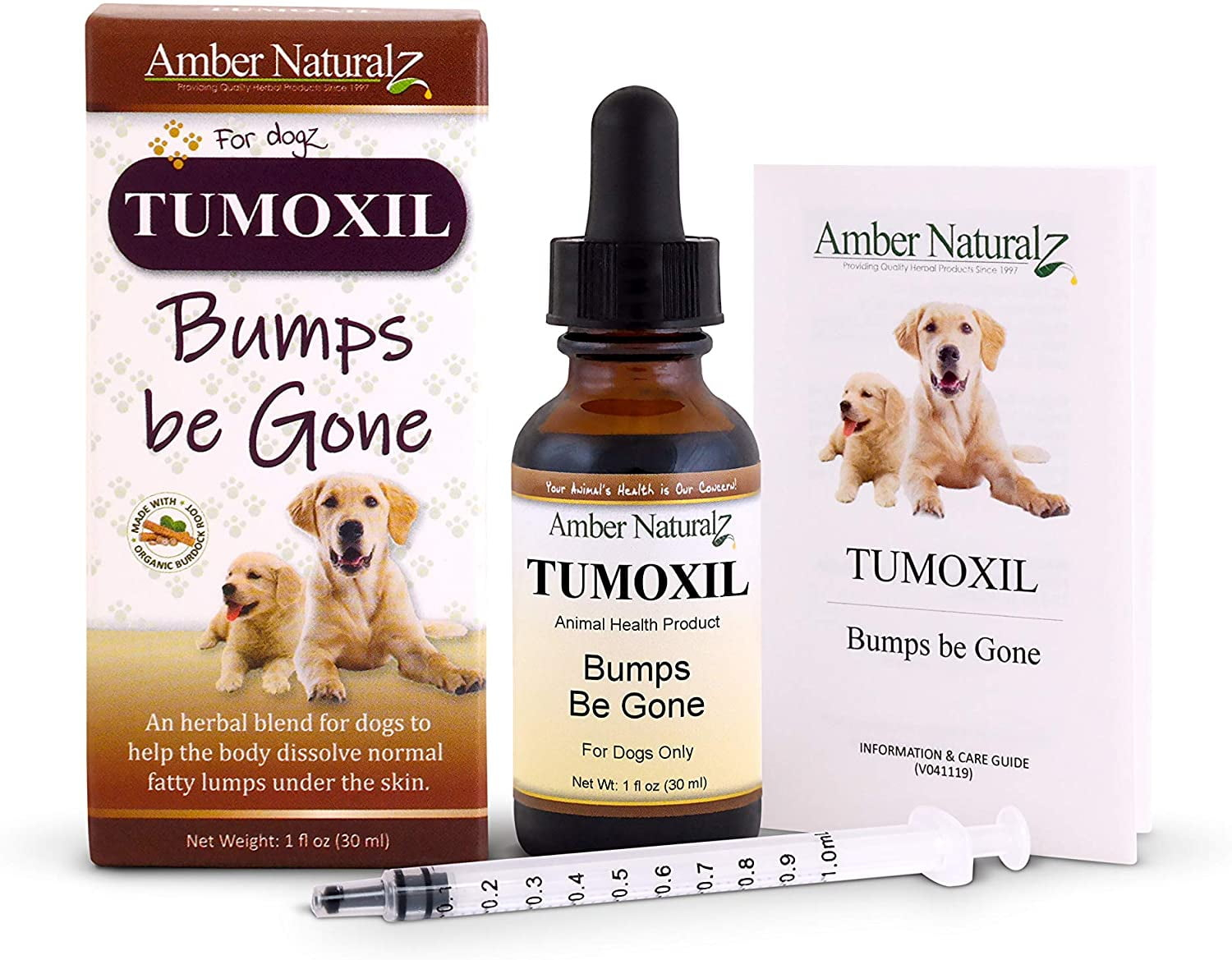 Amber NaturalZ Tumoxil Deep Skin Health Herbal Supplement for Dogs and Puppies | Canine Supplement for Skin and Metabolism Support | 1 Fluid Ounce Glass Bottle | Manufactured In the USA