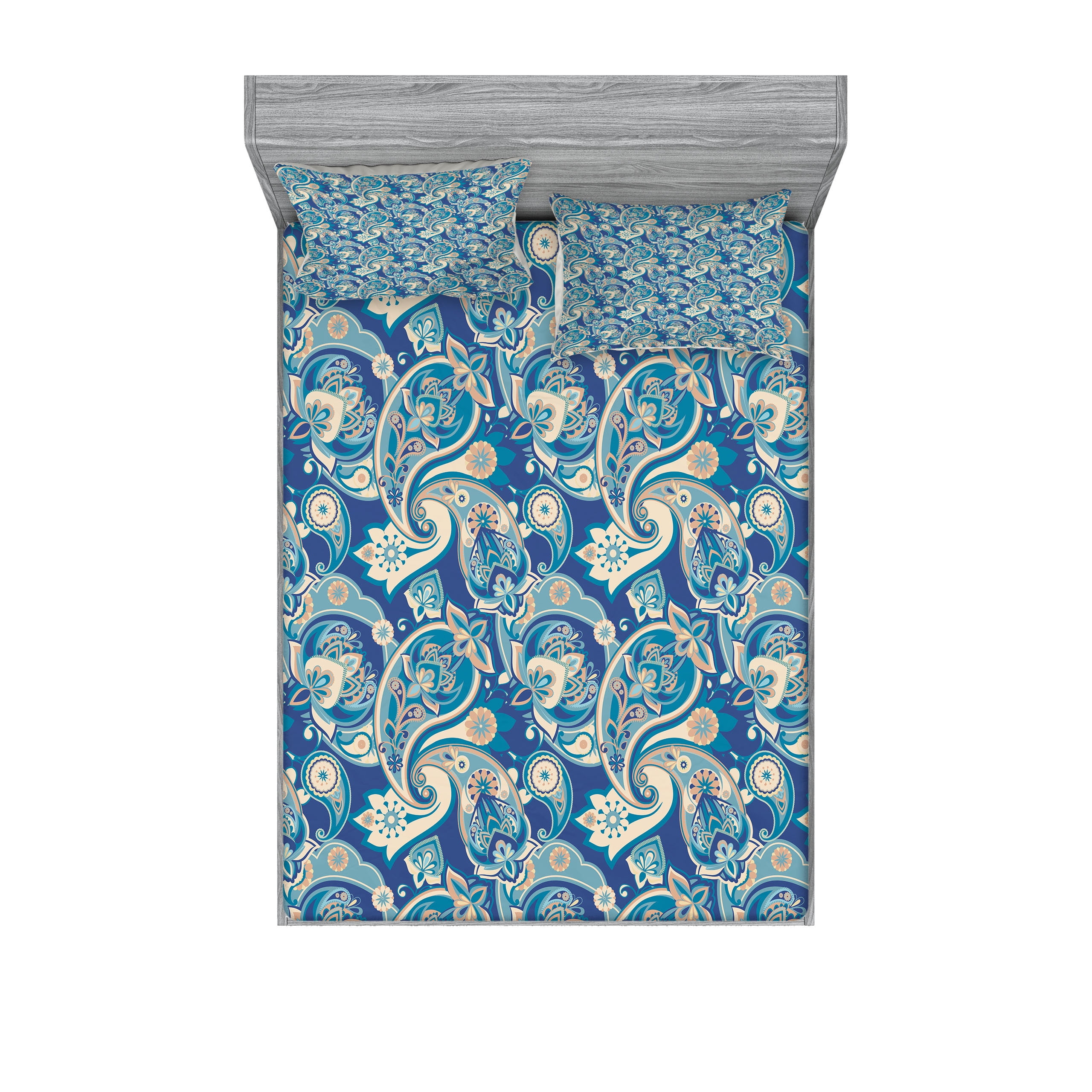Ambesonne Microfiber Paisley Sheet Set (Set of 3)