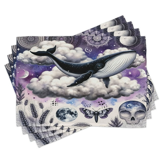 Ambesonne Polyester Lavender Dark Indigo Rectangle Placemat (Set of 4)