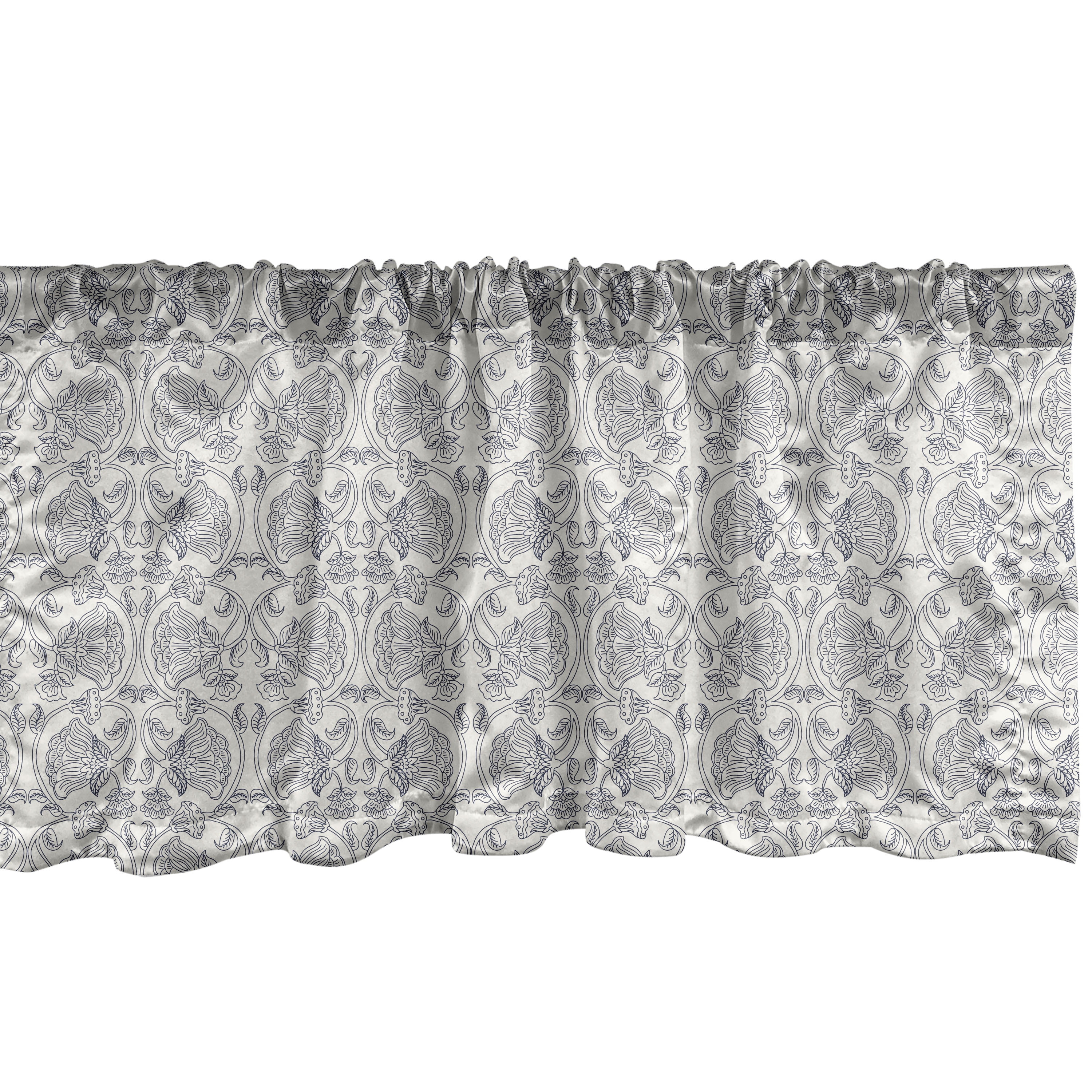 Ambesonne Floral Sateen Ruffled 54'' W Window Valance in