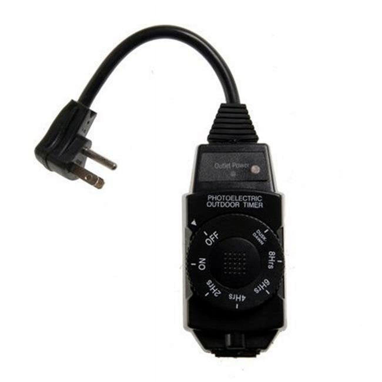 AmerTac TM14DOLB Outdoor Daily Photocell Timer 1-Outlet Self-Adjusting - Black