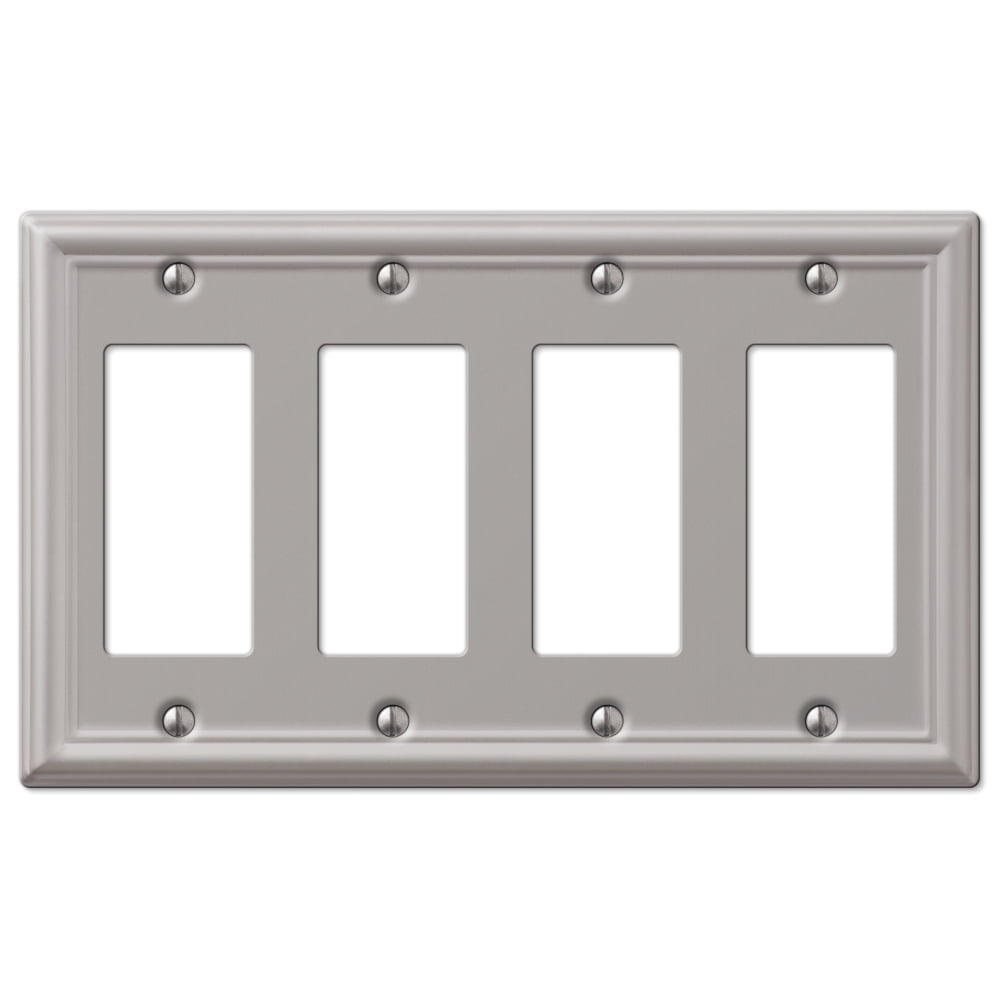 Amerelle 149R4BN Chelsea Wallplate, 4 Rocker GFCI, Steel, Brushed Nickel, 1-Pack
