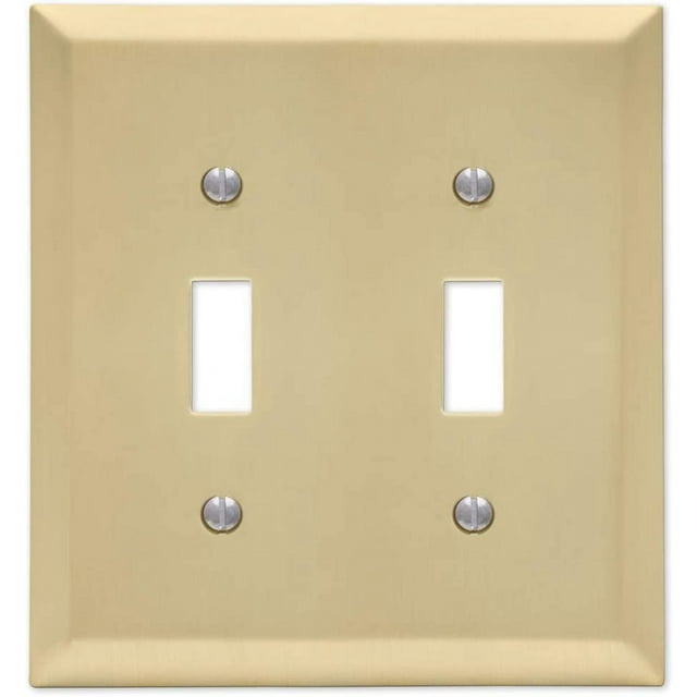 Amerelle Century Satin Brass Brass 2 gang Stamped Steel Toggle Wall Plate 1 pk