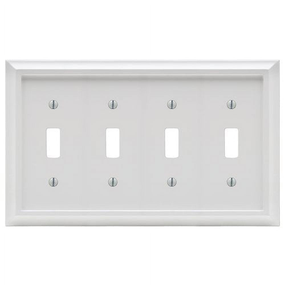 Deerfield No Subject 4 - Gang Toggle Light Switch Standard Wall Plate