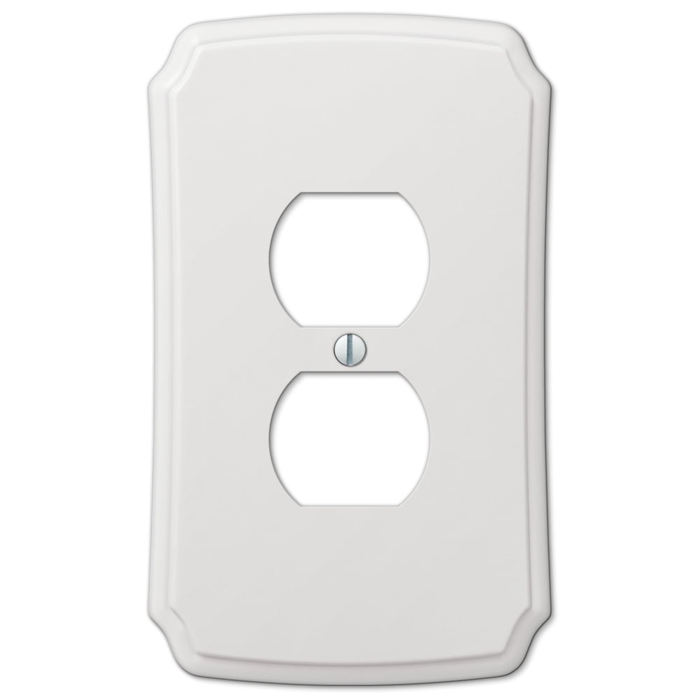 Amerelle 37D Classic Wallplate, 1 Duplex, Composite, White, 1-Pack
