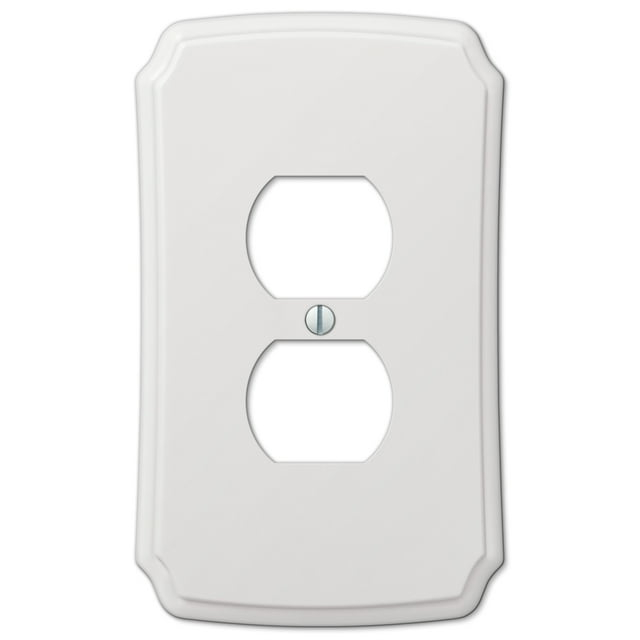 Amerelle 37D Classic Wallplate, 1 Duplex, Composite, White, 1-Pack