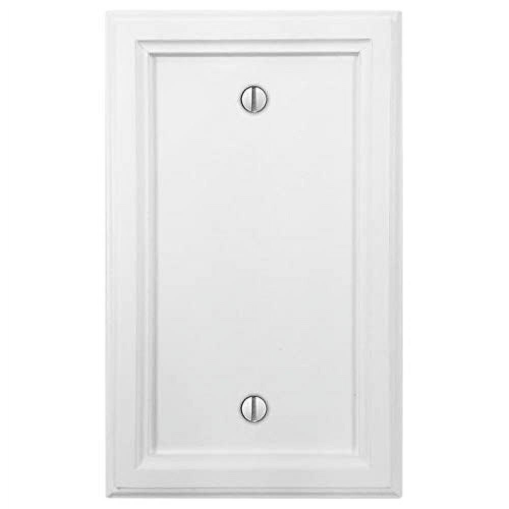Amerelle 4052BW Elly Wallplate, 1 Blank, Wood, White, 1-Pack