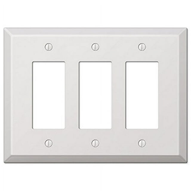 Amerelle 463RRRW Oversized Wallplate, 3 Rocker, Steel, White, 1-Pack