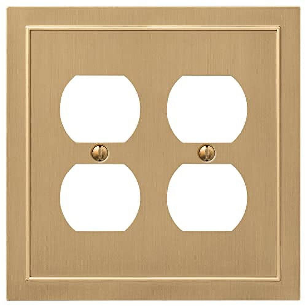 Amerelle 57DDBZ Bethany Wallplate, 2 Duplex, Cast Metal, Brushed Bronze, 1-Pack