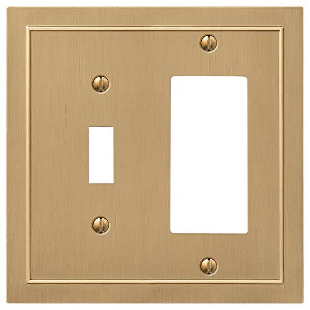 Amerelle 57TRBZ, Bethany Wallplate, 1 Toggle / 1 Rocker, Cast Metal, Brushed Bronze, 1-Pack
