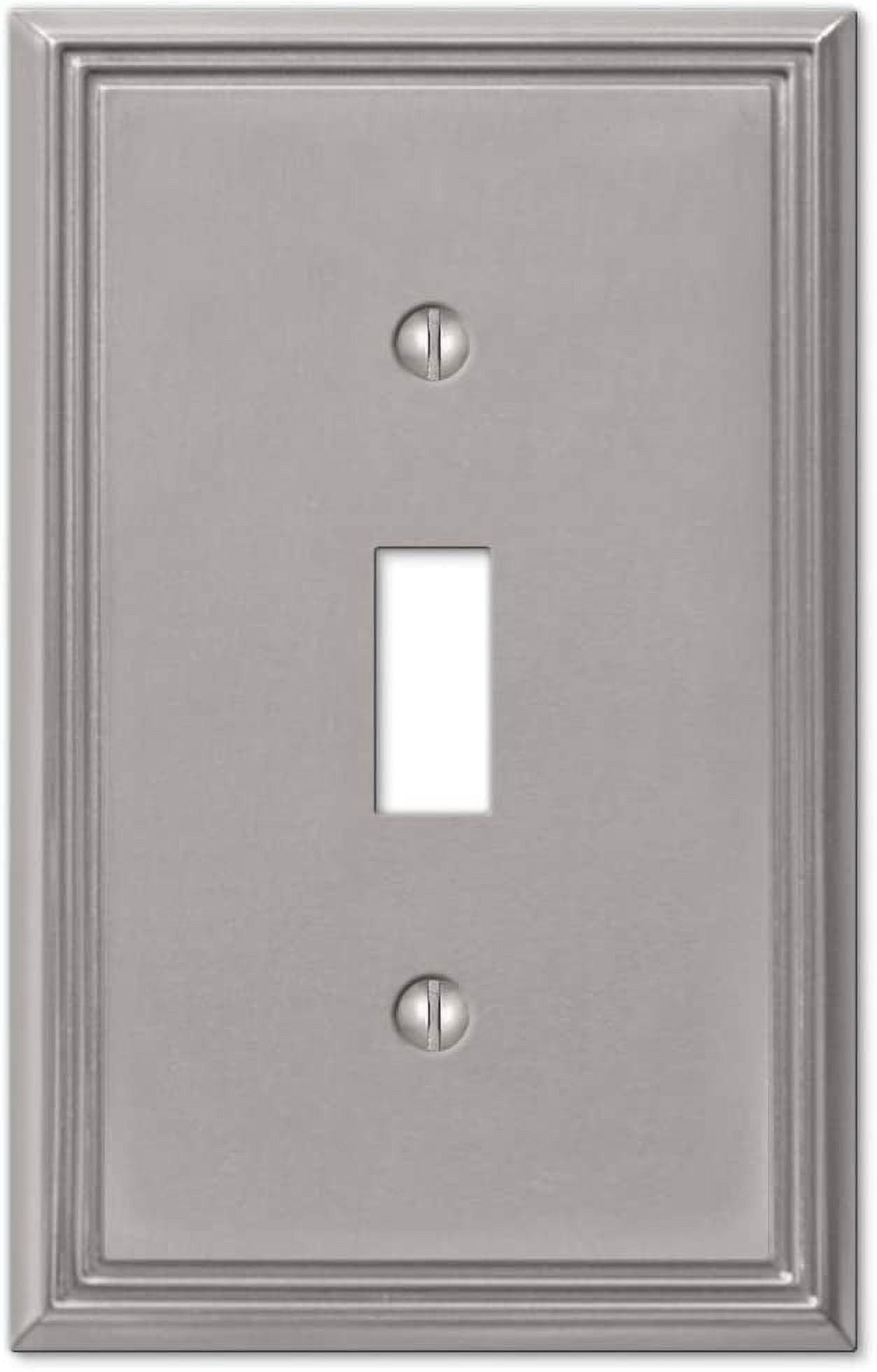 Amerelle Metro Brushed Nickel 1 gang Die-Cast Metal Toggle Wall Plate 1 pk