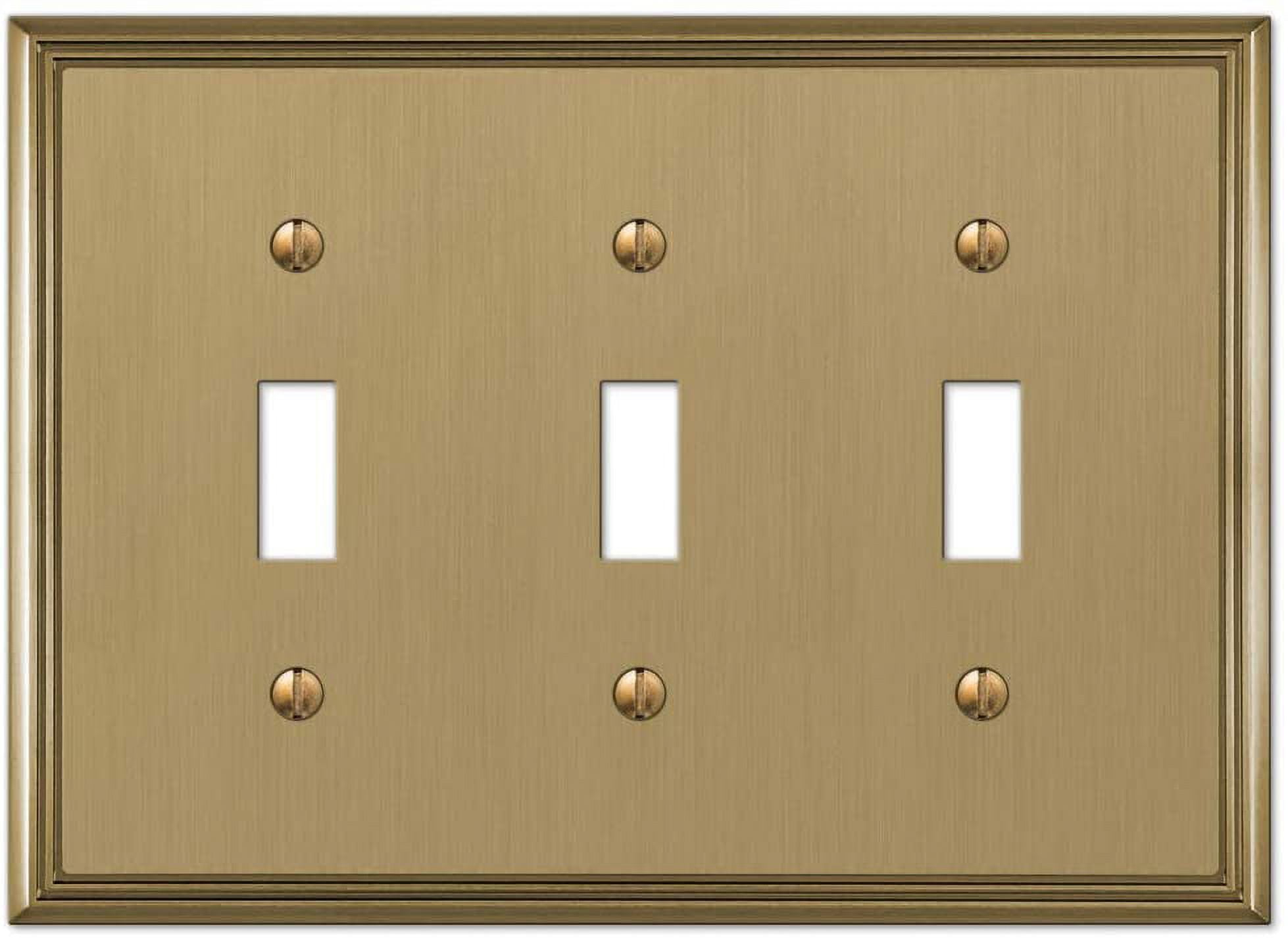 Amerelle 77TTTBZ Moderne Wallplate 3 Toggle Cast Metal Brushed Bronze 1-Pack