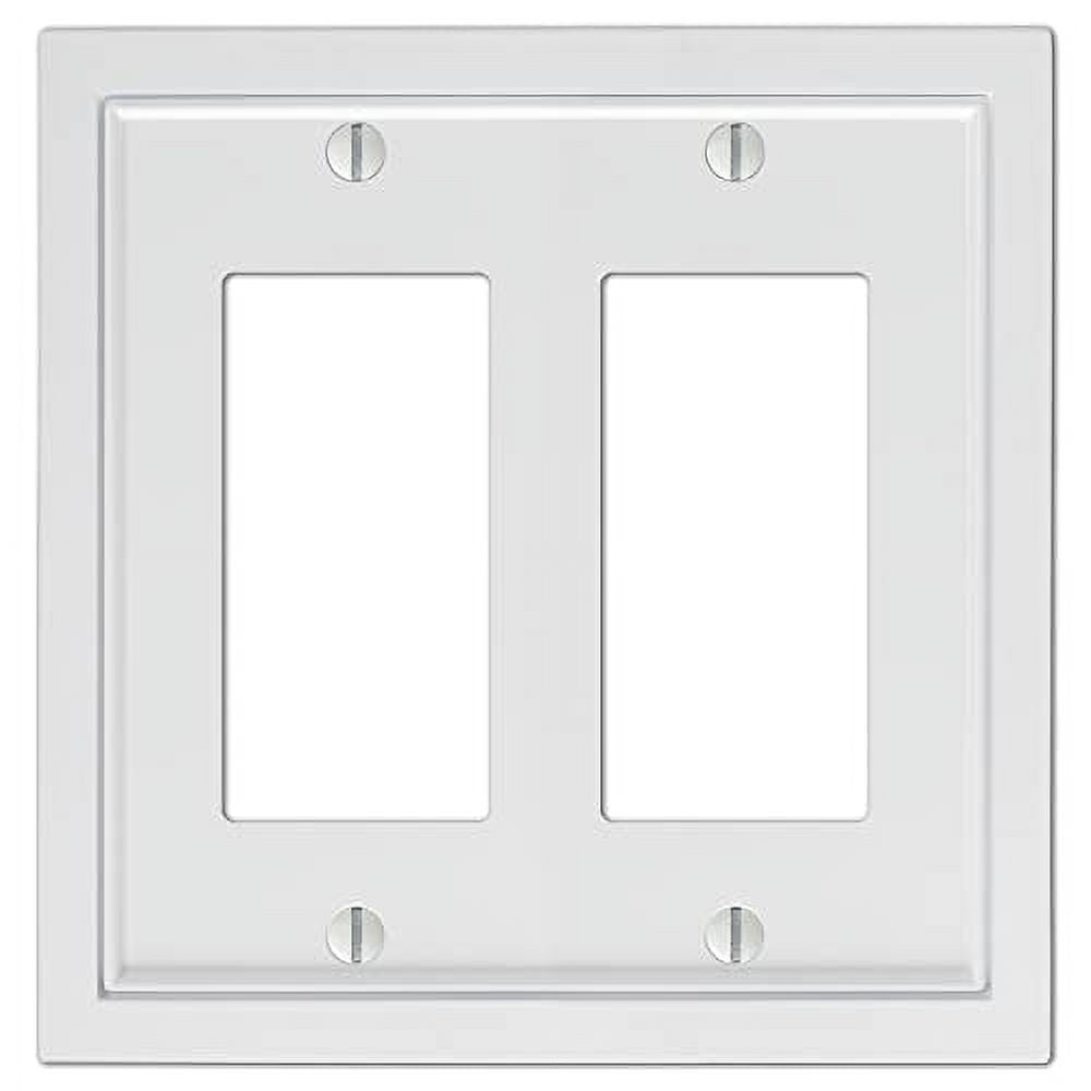 Amerelle 900RRW Shaker Wallplate, 2 Rocker, Cast Metal, White, 1-Pack