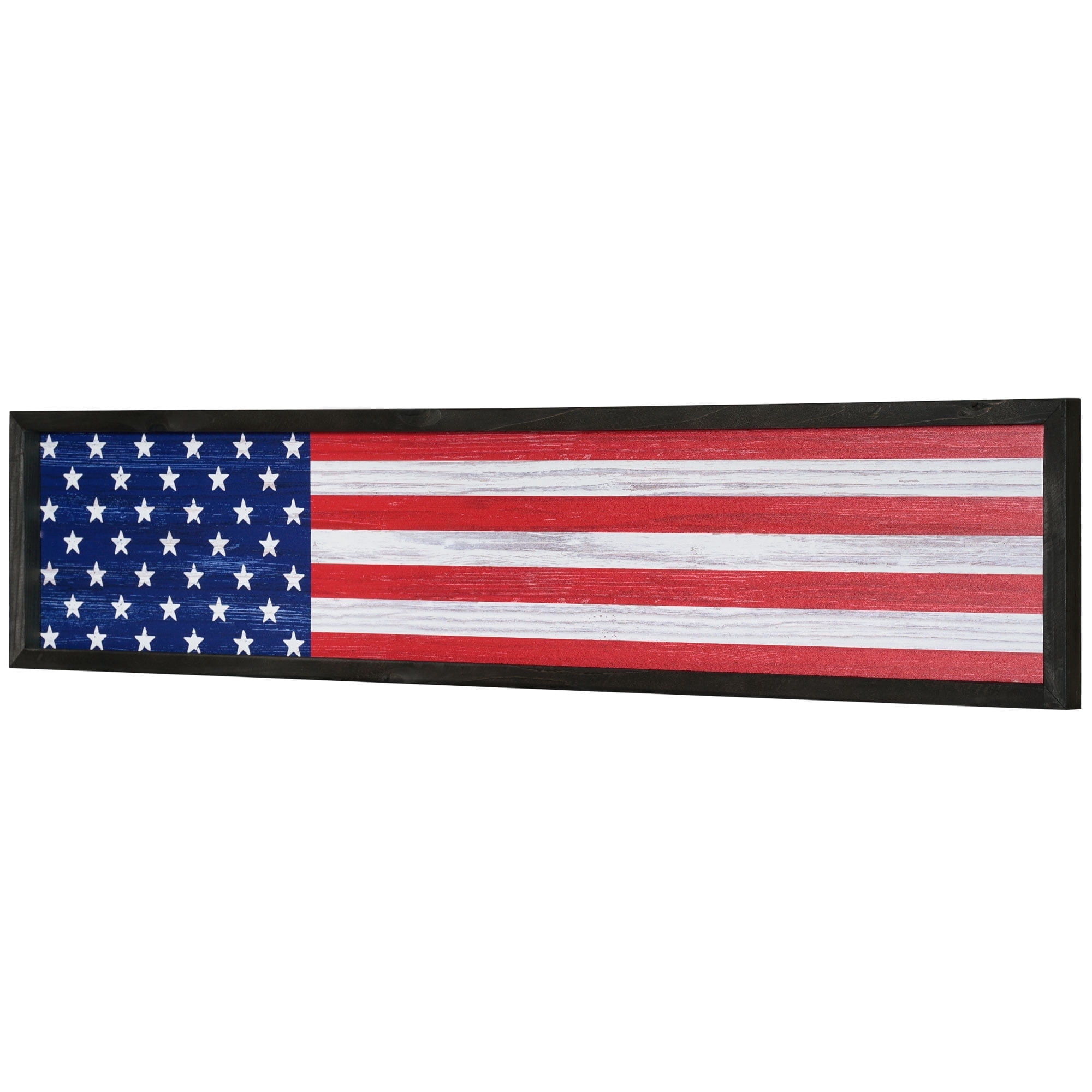 American Art Decor American Flag Wood Novelty Wall Sign - 36" x 8"
