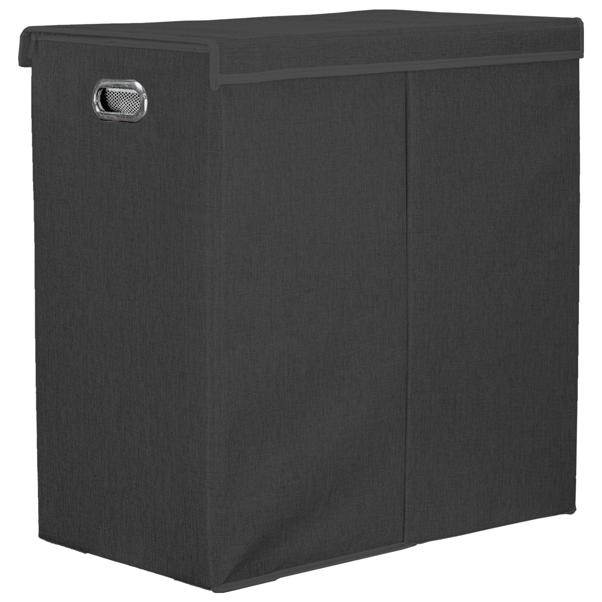 American Art Decor Collapsible Double Laundry Hamper, Black