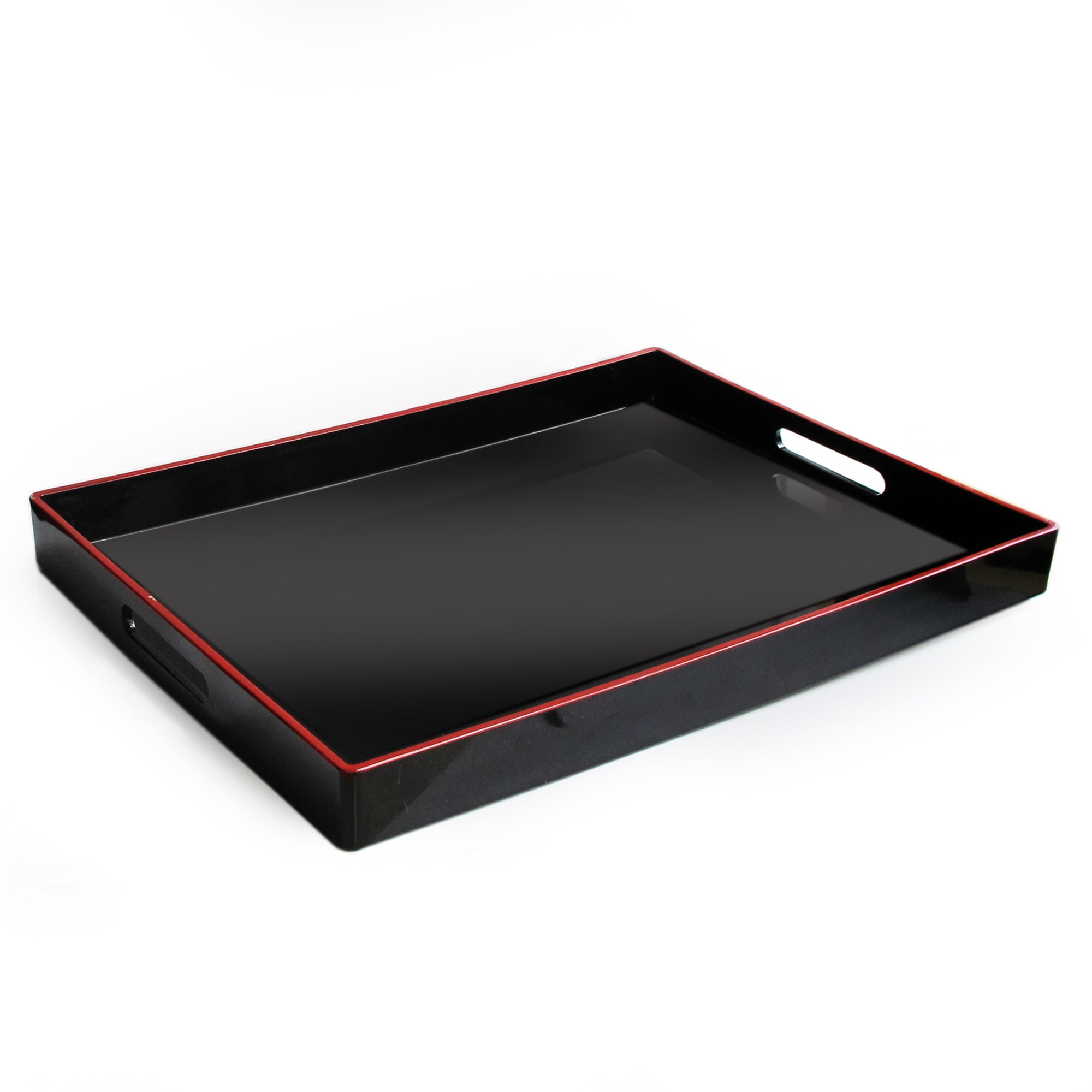 BLACK RECTANGULAR TRAY  W/ HANDLES AMZ