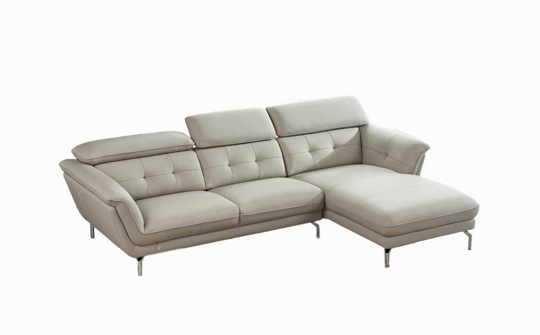 American Eagle EK-L083L-LG Light Gray Top Grain Leather Sectional Sofa Set