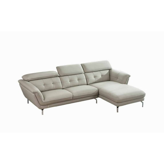 American Eagle EK-L083L-LG Light Gray Top Grain Leather Sectional Sofa Set