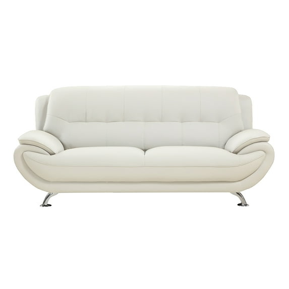 American Eagle EK9600-IV-SF Modern Contemporary Ivory Genuine Leather Sofa