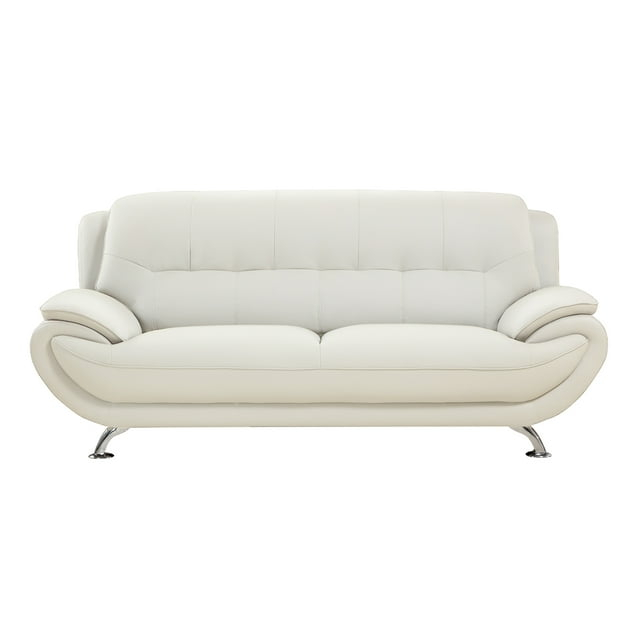 American Eagle EK9600-IV-SF Modern Contemporary Ivory Genuine Leather Sofa