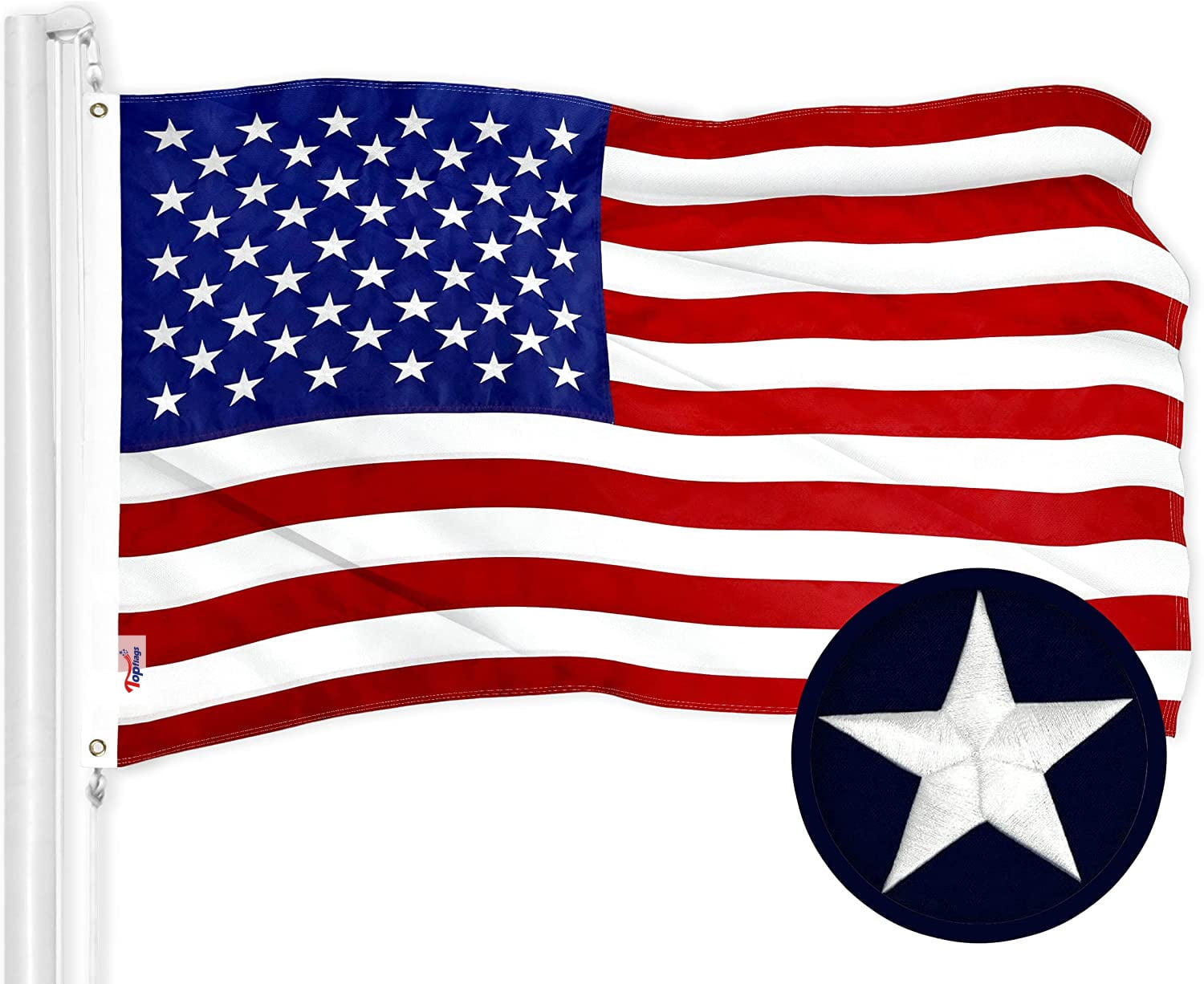 American Flag - 3x5 Fuerte Como Americanos - Estrellas Bordadas - Rayas Cosidas - 3' x 5' Pies