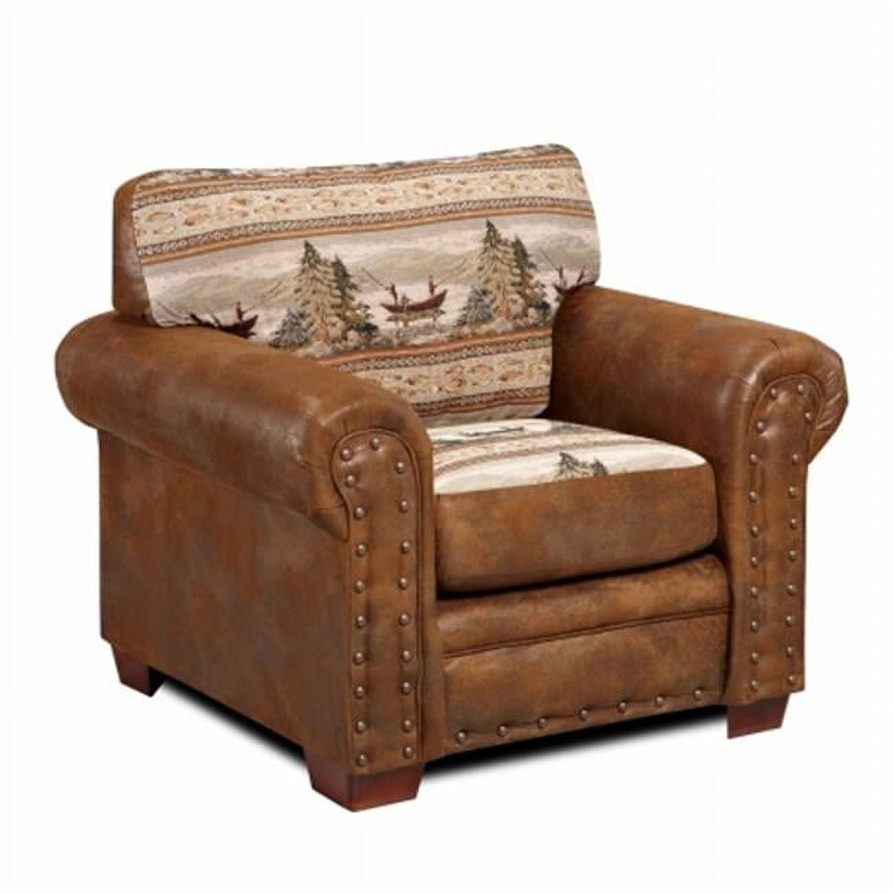 American Furniture Classics Microfiber Alpine Lodge Arm Chair in Brown