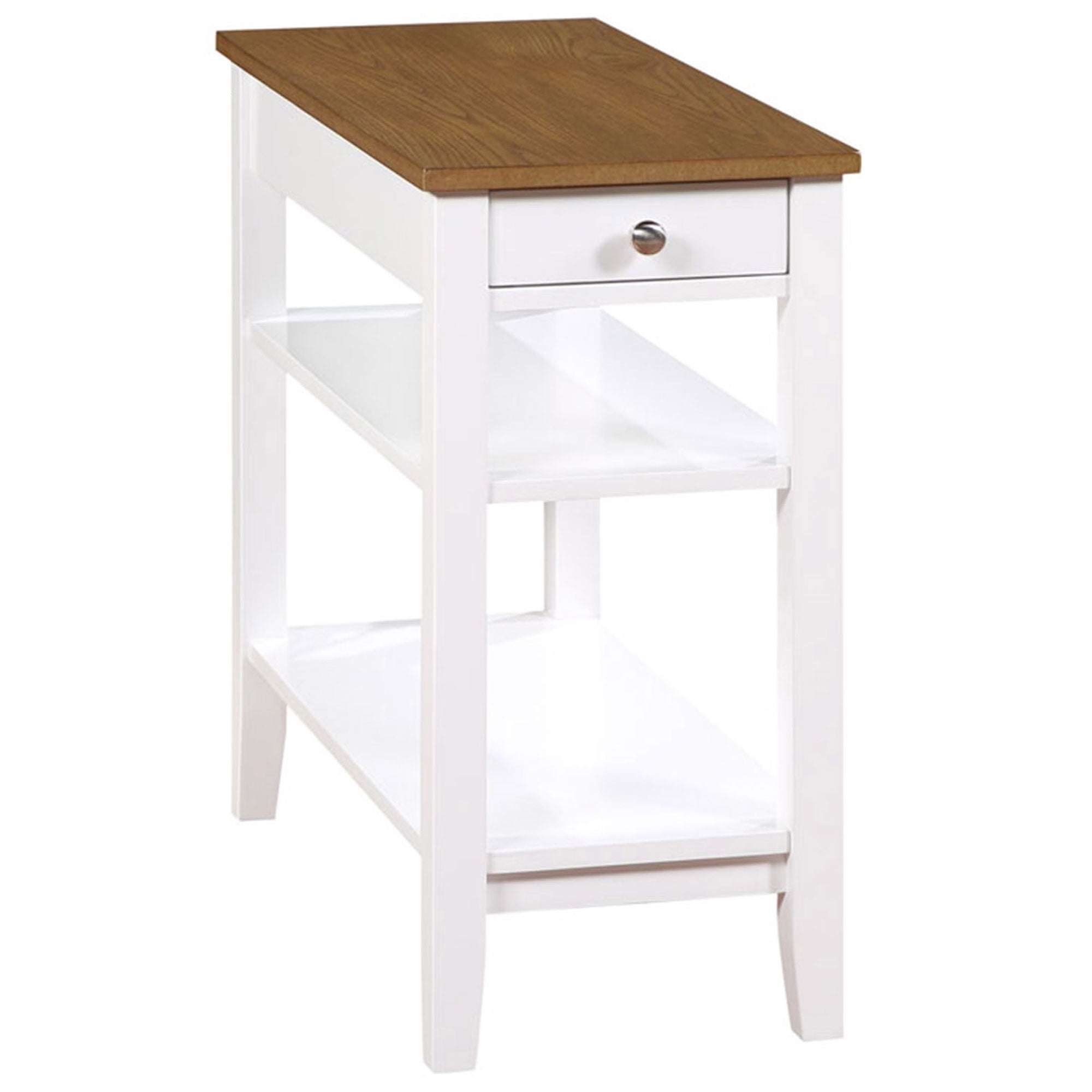 American Heritage 1 Drawer Chairside End Table with Charging Station and Shelves