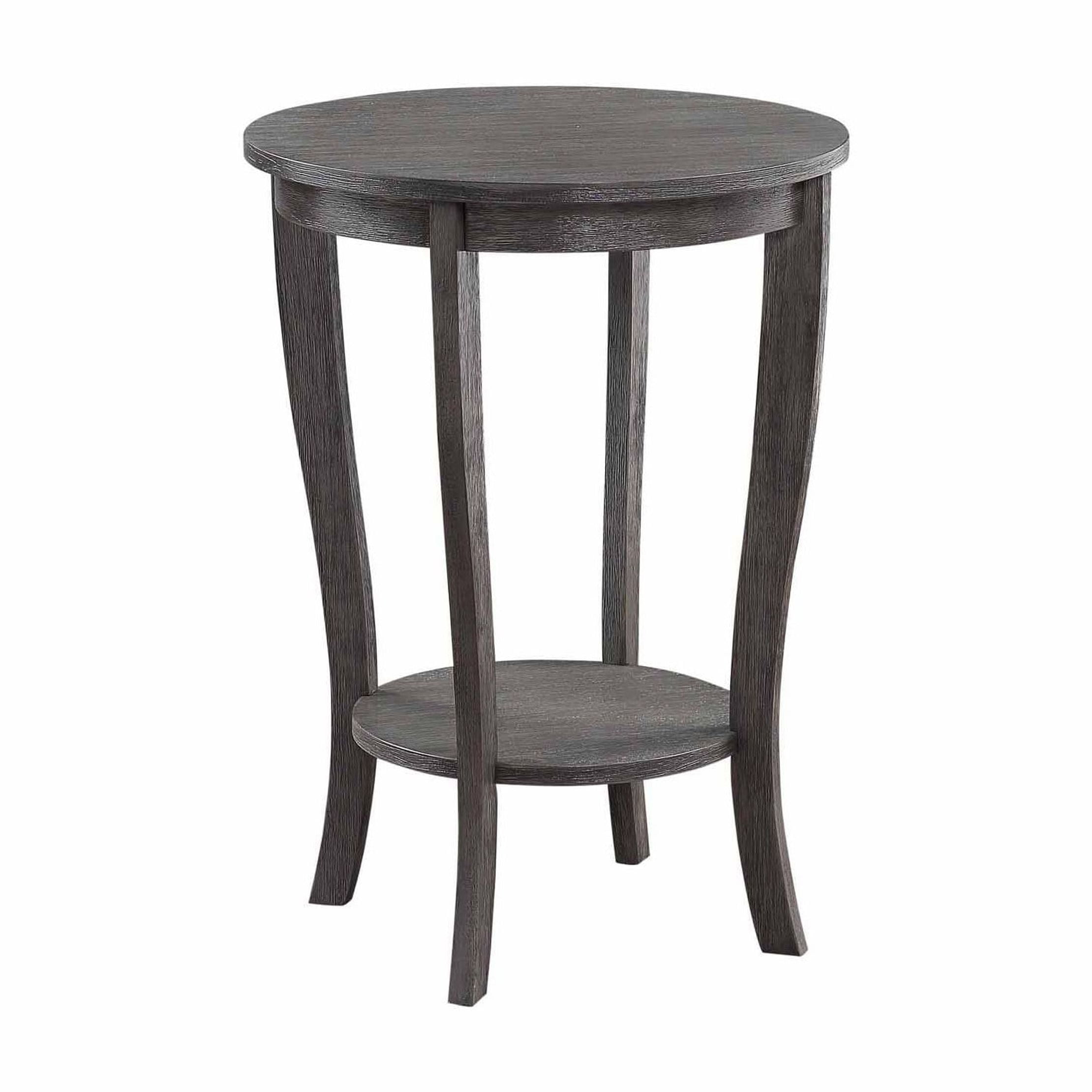 American Heritage Round End Table Dark Gray Wirebrush