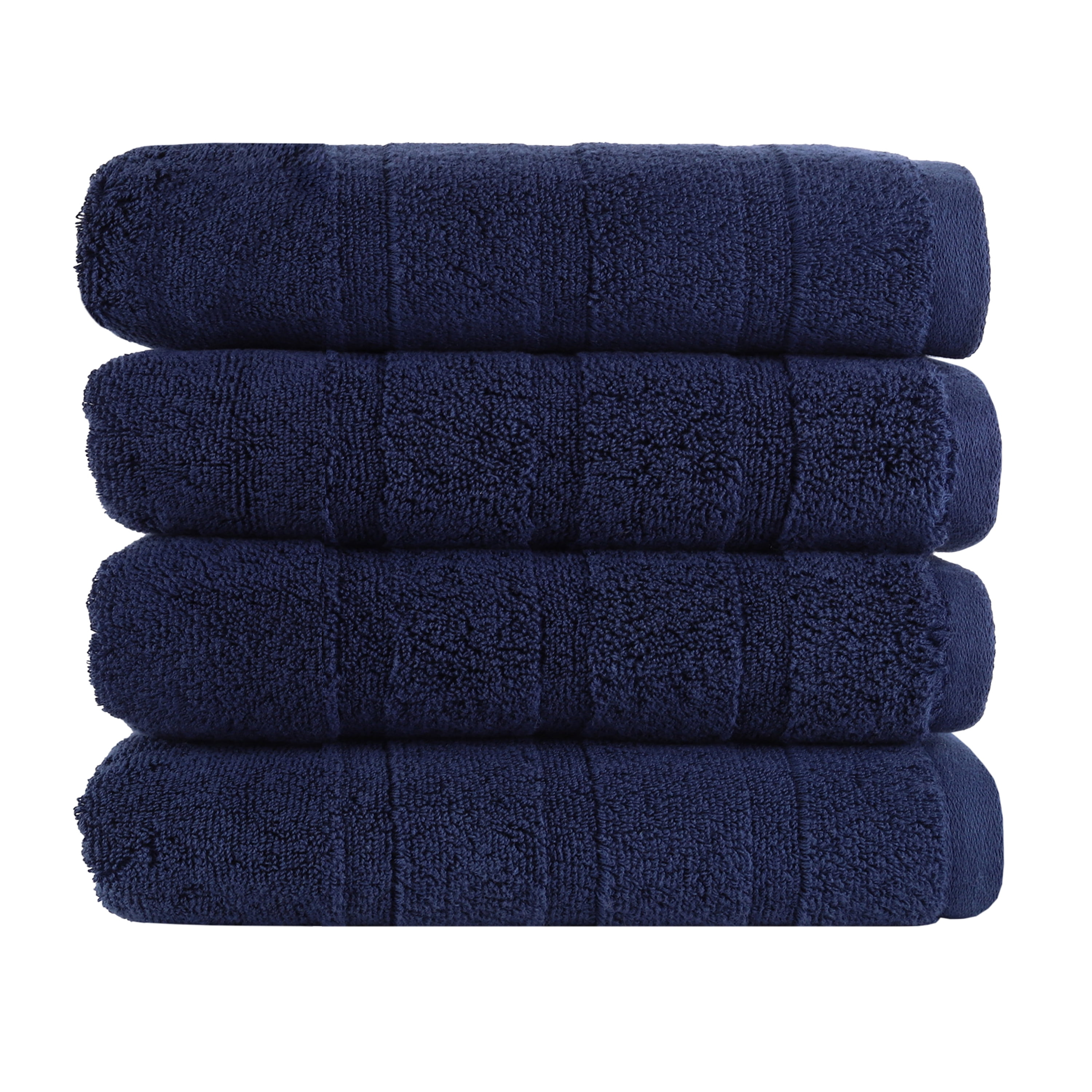 American Heritage by 1888 Mills Luxury 4-Piece Hand Towel Set-Made with US and Imported Cotton, Brave Blue