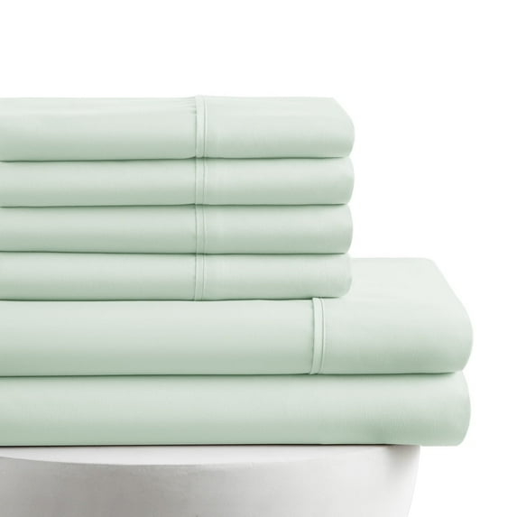 American Home Collection Full Size 6 Piece Bed Sheet Set Mint - Ultra Soft Microfiber Deep Pocket Wrinkle Free