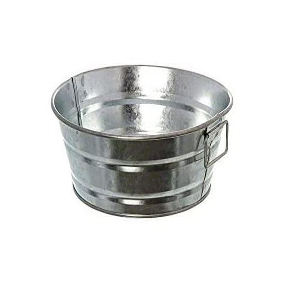 American METALCRAFT, Inc. MTUB83 Round Galvanized Metal Tub, Silver 37-Ounces