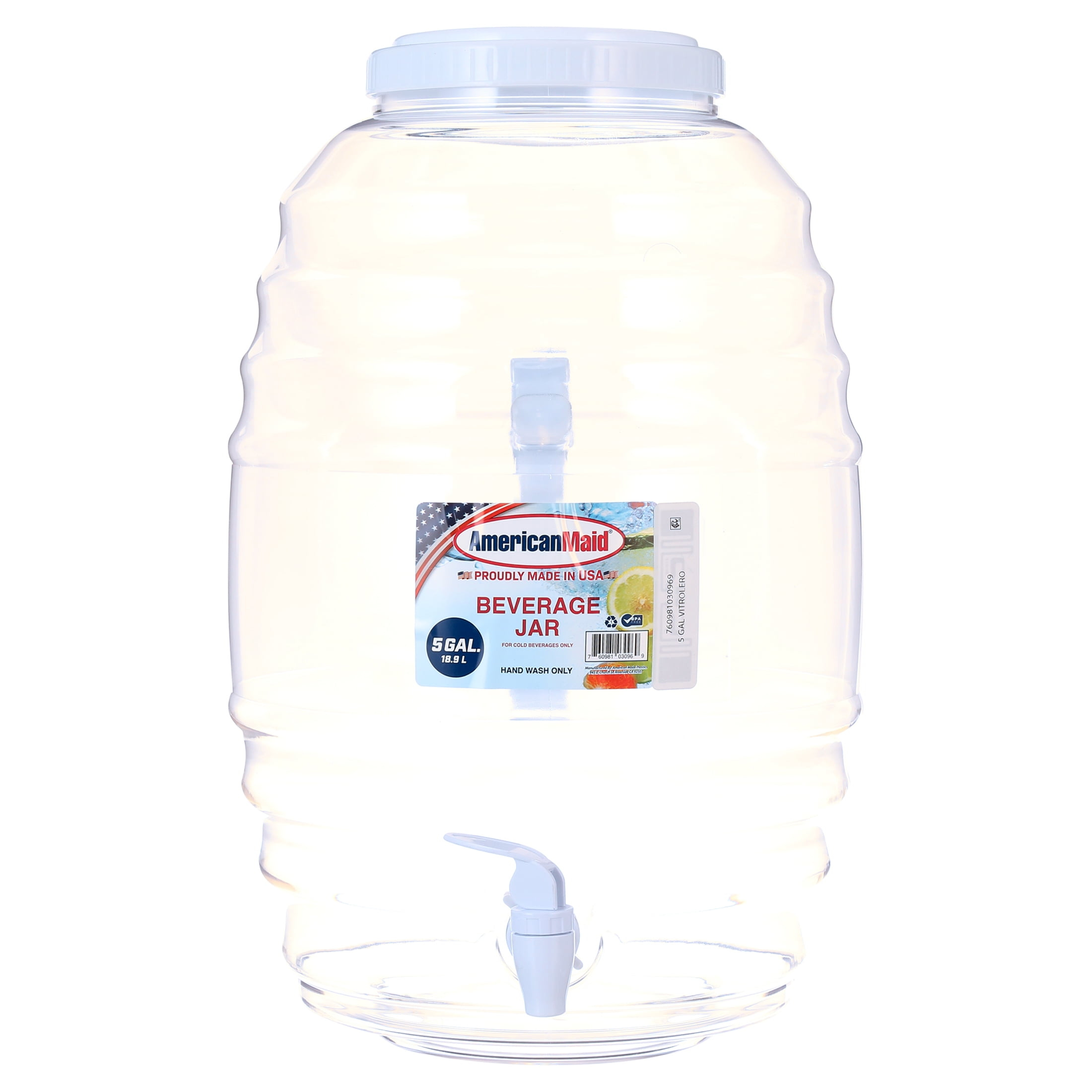 American Maid 5 Gallon Vitrolero White Beverage Dispenser