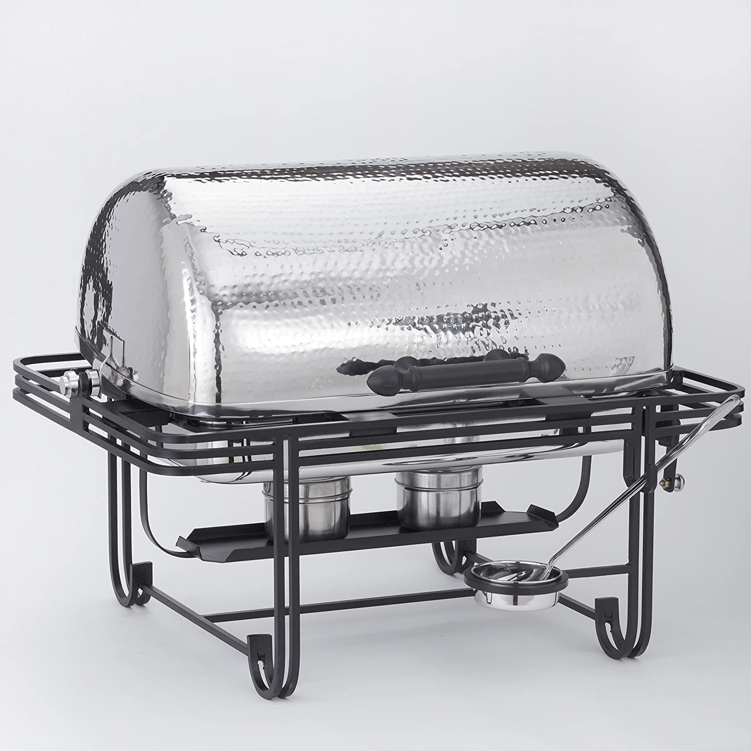 American Metalcraft MESA72H Hammered Stainless Steel Roll-Top Chafer, Rectangle, 8-Quart
